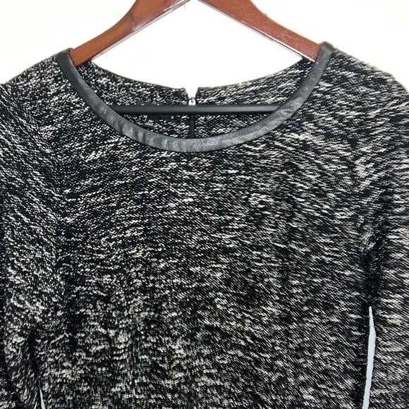 Talbots Twisted Tweed Boucle 3/4 Sleeve Fit and Flare Black&White Dress Size 12P - Picture 3 of 10